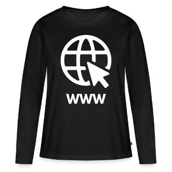 Internet - Frauen Premium Bio Langarmshirt - Schwarz - Vorne - Julia (174cm)