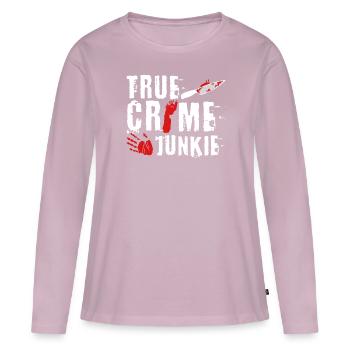 True Crime Junkie - Women's Premium Organic Long Sleeve Shirt - dusky pink - Front - Julia (174cm)