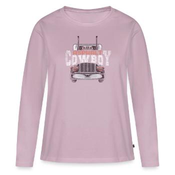 Asphalt Cowboy Cool Truck Driver Conception - T-shirt manches longues Premium bio Femme - rose poudré - Devant - Julia (174cm)