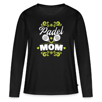 Cool Padel Maman Joueur de Padel Maman - T-shirt manches longues Premium bio Femme - noir - Devant - Julia (174cm)