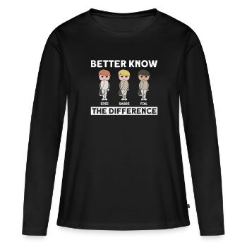 Différence Escrimeur Floret - T-shirt manches longues Premium bio Femme - noir - Devant - Julia (174cm)