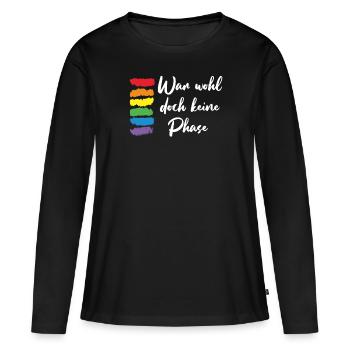 N’était probablement pas une phase de cadeau LGBT - T-shirt manches longues Premium bio Femme - noir - Devant - Julia (174cm)