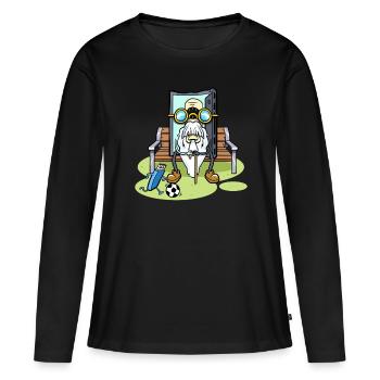 Cassette des années 80 90 Cassette Sitting Cassette Cassette - T-shirt manches longues Premium bio Femme - noir - Devant - Julia (174cm)