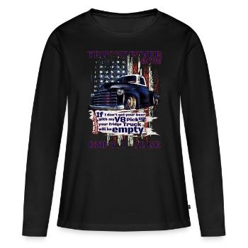 V8 Camion American Flag Beer Transporter - T-shirt manches longues Premium bio Femme - noir - Devant - Julia (174cm)