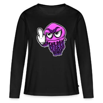 Méduse méduse du majeur Méduse - T-shirt manches longues Premium bio Femme - noir - Devant - Julia (174cm)