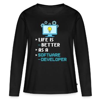 Software Development Software Developer Developer - Women's Premium Organic Long Sleeve Shirt - black - Front - Julia (174cm)