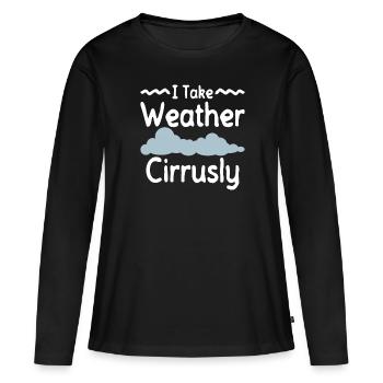 Météorologue Météo Climat Prévisions Météo - T-shirt manches longues Premium bio Femme - noir - Devant - Julia (174cm)