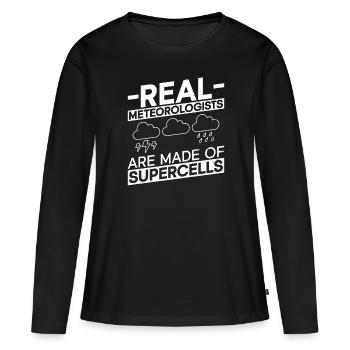 Météorologue Météo Climat Prévisions Météo - T-shirt manches longues Premium bio Femme - noir - Devant - Julia (174cm)