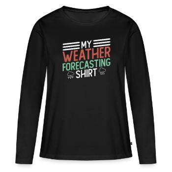 Météorologue Météo Climat Prévisions Météo - T-shirt manches longues Premium bio Femme - noir - Devant - Julia (174cm)