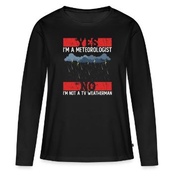 Météorologue Météo Climat Prévisions Météo - T-shirt manches longues Premium bio Femme - noir - Devant - Julia (174cm)