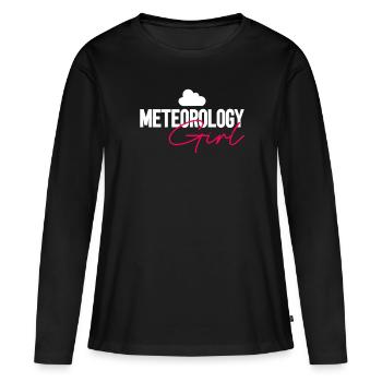 Météorologue Météo Climat Prévisions Météo - T-shirt manches longues Premium bio Femme - noir - Devant - Julia (174cm)