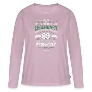 Vintage Legendary - Aged perfectly 69th birthday - Women's Premium Organic Long Sleeve Shirt - dusky pink - Front - Julia (174cm)