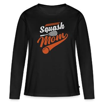 Cool Squash Maman Joueur de Squash Maman - T-shirt manches longues Premium bio Femme - noir - Devant - Julia (174cm)