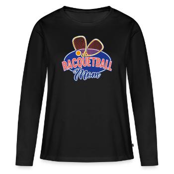 Cool Racquetball Maman Joueur de Racquetball Maman - T-shirt manches longues Premium bio Femme - noir - Devant - Julia (174cm)