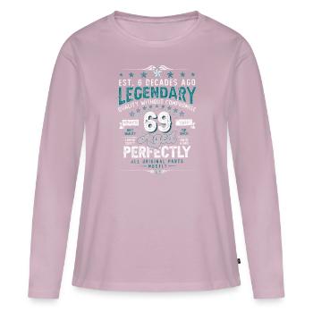 Vintage Legendary - Aged perfectly 69th birthday - Women's Premium Organic Long Sleeve Shirt - dusky pink - Front - Julia (174cm)