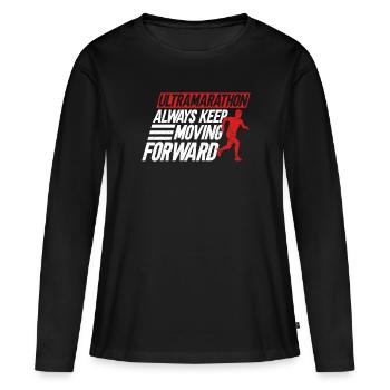 Ultramarathon Always forward Ultramarathon - Women's Premium Organic Long Sleeve Shirt - black - Front - Julia (174cm)