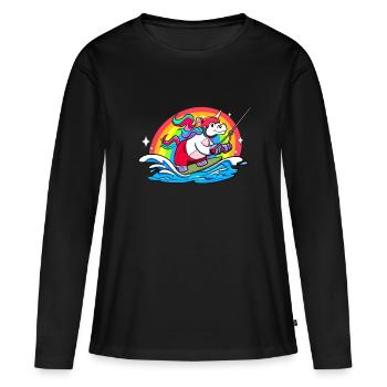 Wakeboard Licorne Wakeboarder Wakeboard - T-shirt manches longues Premium bio Femme - noir - Devant - Julia (174cm)