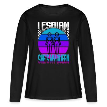 Lesbienne - T-shirt manches longues Premium bio Femme - noir - Devant - Julia (174cm)