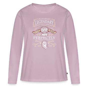 Vintage Legendary - Aged perfectly 69th birthday - Women's Premium Organic Long Sleeve Shirt - dusky pink - Front - Julia (174cm)