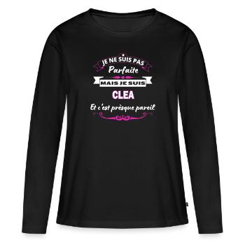 je ne suis pas Parfaite Clea - T-shirt manches longues Premium bio Femme - noir - Devant - Julia (174cm)