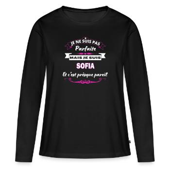 je ne suis pas Parfaite Sofia - T-shirt manches longues Premium bio Femme - noir - Devant - Julia (174cm)