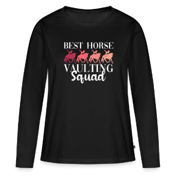 Meilleure équipe de voltige - voltige à cheval - T-shirt manches longues Premium bio Femme - noir - Devant - Julia (174cm)
