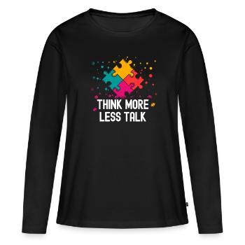 Tshirt autistique Autimus Cadeau Asperger Enfants - T-shirt manches longues Premium bio Femme - noir - Devant - Julia (174cm)