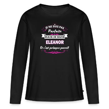 je ne suis pas Parfaite Eleanor - T-shirt manches longues Premium bio Femme - noir - Devant - Julia (174cm)