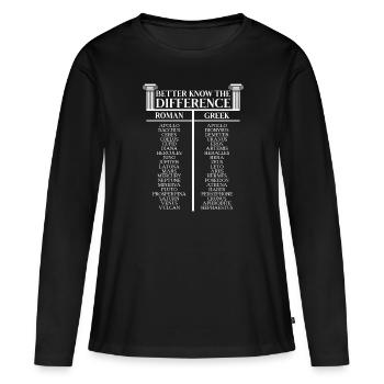 Mythologie grecque Différence romaine - T-shirt manches longues Premium bio Femme - noir - Devant - Julia (174cm)