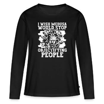 Mythologie grecque Dieu grec ancien - T-shirt manches longues Premium bio Femme - noir - Devant - Julia (174cm)
