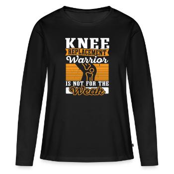 Chirurgie du genou complétée Par le remplacement du genou - T-shirt manches longues Premium bio Femme - noir - Devant - Julia (174cm)