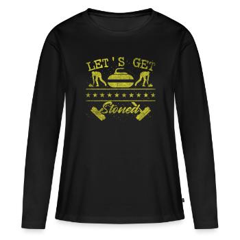 Plaque de curling cool Permet de se faire lapider pour les bigoudis - T-shirt manches longues Premium bio Femme - noir - Devant - Julia (174cm)