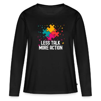 Tshirt autistique Autimus Cadeau Asperger Enfants - T-shirt manches longues Premium bio Femme - noir - Devant - Julia (174cm)