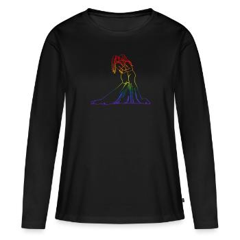 Zwei Bräute Oneline Art - Lesbische Hochzeit - Frauen Premium Bio Langarmshirt - Schwarz - Vorne - Julia (174cm)