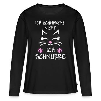 Ich schnarche nicht ich schnurre - lustige Katze - Frauen Premium Bio Langarmshirt - Schwarz - Vorne - Julia (174cm)