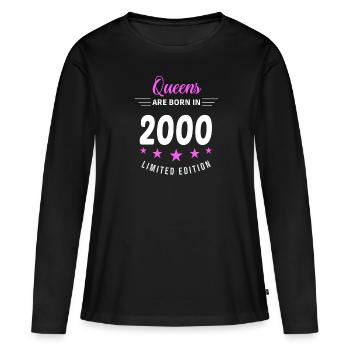 QUEENS ARE BORN IN 2000 - Women's Premium Organic Long Sleeve Shirt - black - Front - Julia (174cm)