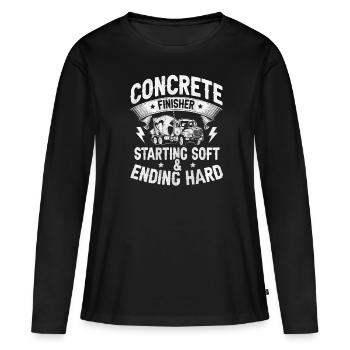 Démarrage et fin des constructeurs de béton dur - T-shirt manches longues Premium bio Femme - noir - Devant - Julia (174cm)