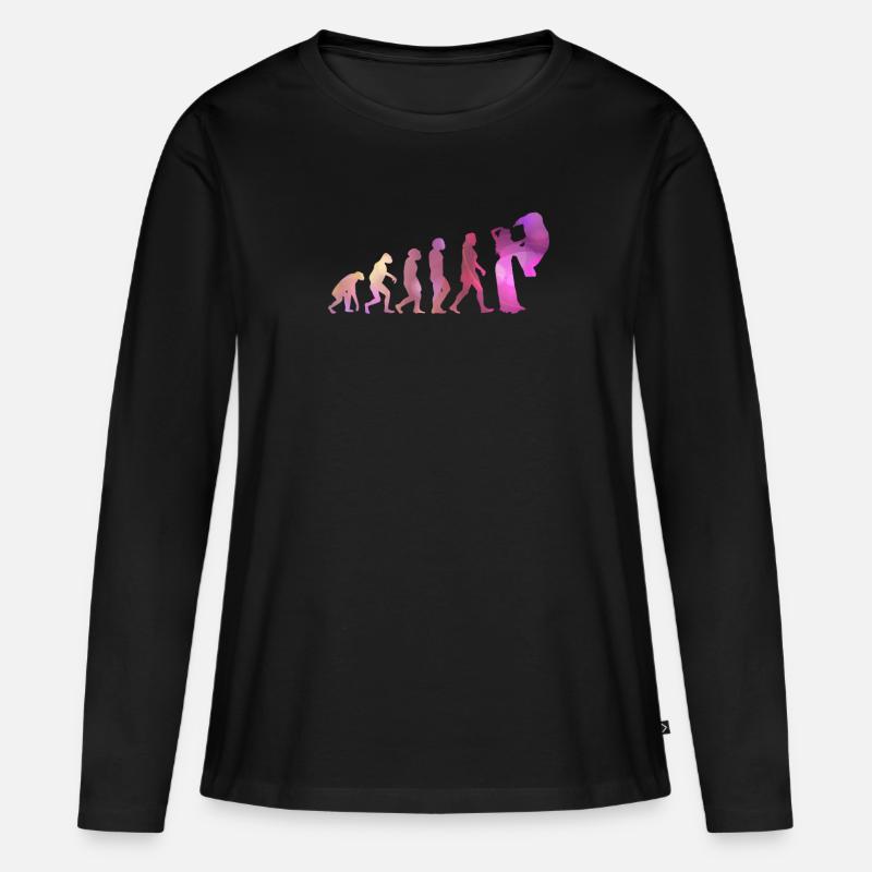 Bauchtänzerin Evolution - Bauchtanz Tänzerin - Frauen Premium Bio Langarmshirt - Schwarz