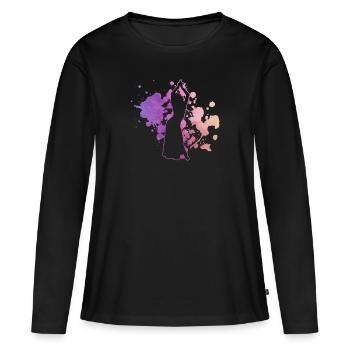 Danseuse du ventre Aquarelle Danseuse du ventre - T-shirt manches longues Premium bio Femme - noir - Devant - Julia (174cm)