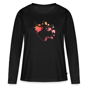 Danseuse du ventre Aquarelle Danse du ventre - T-shirt manches longues Premium bio Femme - noir - Devant - Julia (174cm)