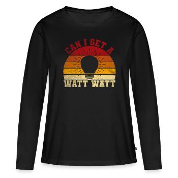 Puis-je obtenir un cadeau d’électricien drôle Watt Watt - T-shirt manches longues Premium bio Femme - noir - Devant - Julia (174cm)