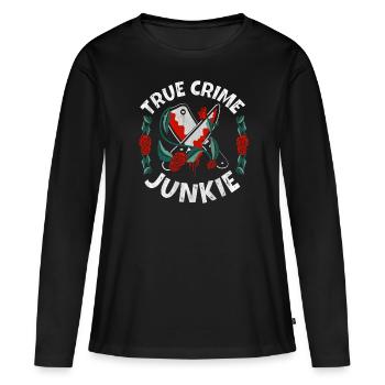 Accro au crime - T-shirt manches longues Premium bio Femme - noir - Devant - Julia (174cm)