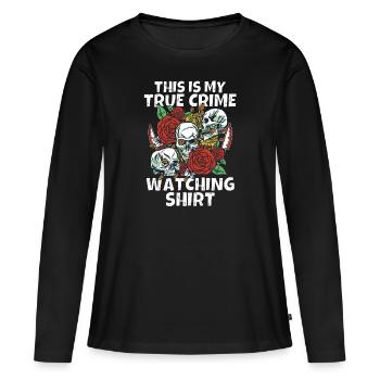 Accro au crime - T-shirt manches longues Premium bio Femme - noir - Devant - Julia (174cm)