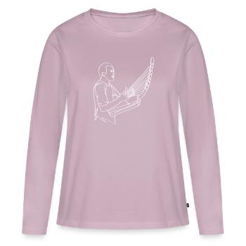 Adungu Oneline Art - Adungu Instrument Adungu - Frauen Premium Bio Langarmshirt - Altrosa - Vorne - Julia (174cm)