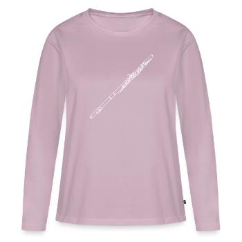 Western Concert Flute Oneline Art - Western - Frauen Premium Bio Langarmshirt - Altrosa - Vorne - Julia (174cm)