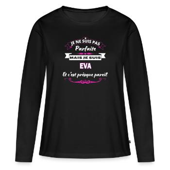 je ne suis pas Parfaite Eva - T-shirt manches longues Premium bio Femme - noir - Devant - Julia (174cm)
