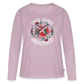 True Crime Obsessed - Frauen Premium Bio Langarmshirt - Altrosa - Vorne - Julia (174cm)