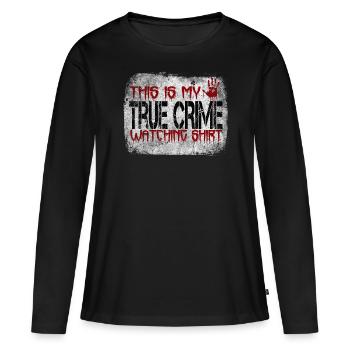 Accro au crime - T-shirt manches longues Premium bio Femme - noir - Devant - Julia (174cm)