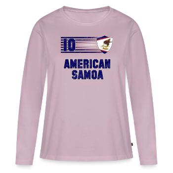 American Samoa Soccer Team - Women's Premium Organic Long Sleeve Shirt - dusky pink - Front - Julia (174cm)