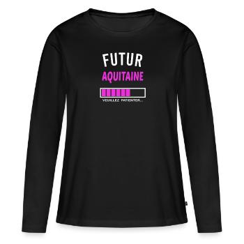 futur Aquitaine - T-shirt manches longues Premium bio Femme - noir - Devant - Julia (174cm)
